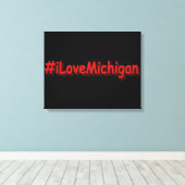 「#iLoveMichigan」かわいいデザイン。買今 キャンバスプリント (インサイチュ (ウッドフロア))