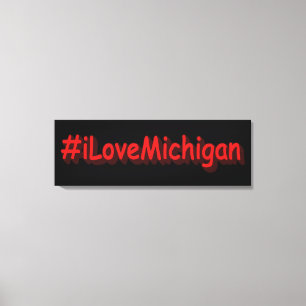 「#iLoveMichigan」かわいいデザイン。買今 キャンバスプリント