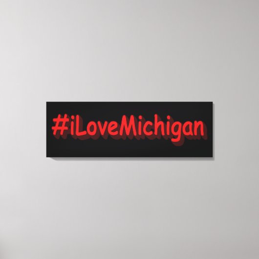 「#iLoveMichigan」かわいいデザイン。買今 キャンバスプリント (正面)