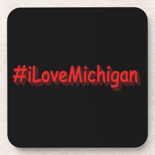 「#iLoveMichigan」かわいいデザイン。買今 コースター (正面)