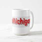 「#iLoveMichigan」かわいいデザイン。買今 コーヒーマグカップ (正面右)