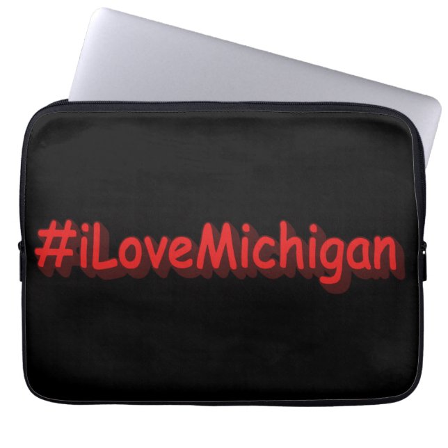 「#iLoveMichigan」かわいいデザイン。買今 ラップトップスリーブ (正面)