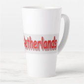 「#iLoveNetherlands」かわいいデザイン。買今 カフェラテマグ (右アングル)