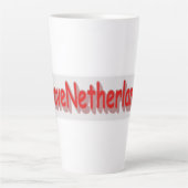 「#iLoveNetherlands」かわいいデザイン。買今 カフェラテマグ (正面)