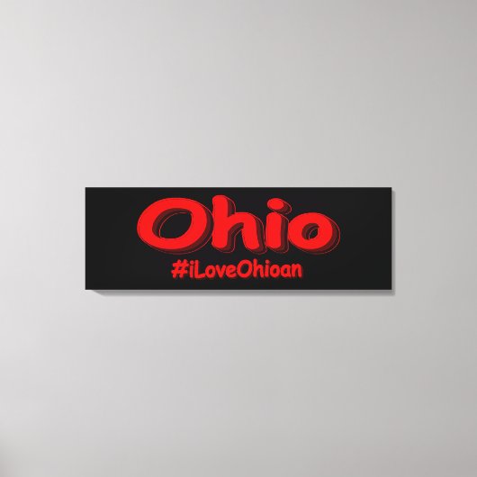 「#iLoveOhioan」かわいいデザイン。買今 キャンバスプリント (正面)