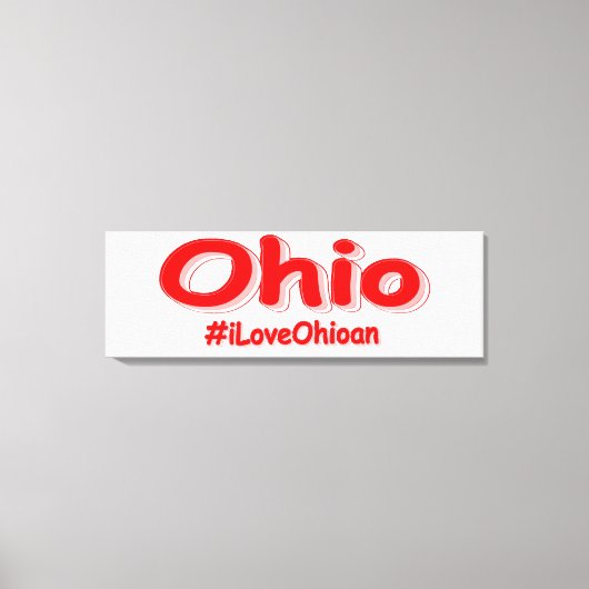 「#iLoveOhioan」かわいいデザイン。買今 キャンバスプリント (正面)