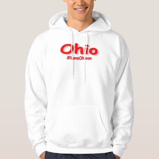「#iLoveOhioan」かわいいデザイン。買今 パーカ (正面)