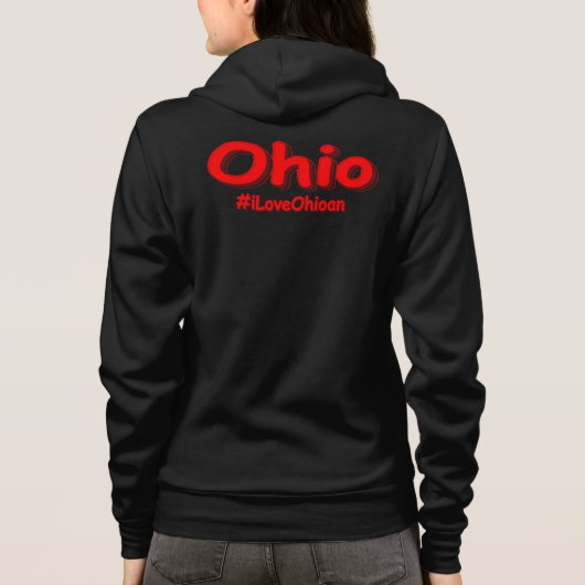 「#iLoveOhioan」かわいいデザイン。買今 パーカ (裏面)
