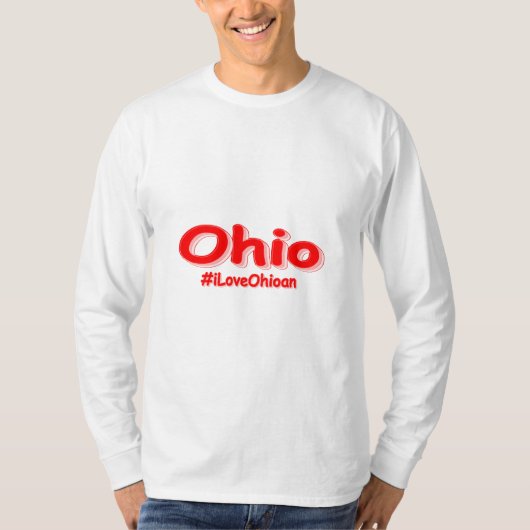 「#iLoveOhioan」かわいいデザイン。買今 Tシャツ (正面)
