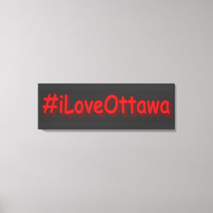 「#iLoveOttawa」かわいいデザイン。買今 キャンバスプリント
