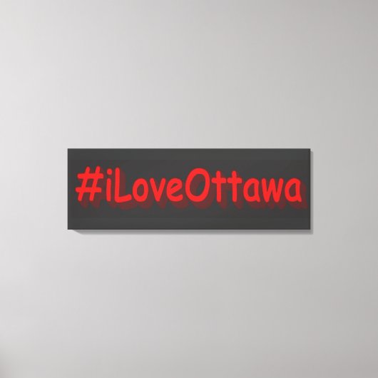 「#iLoveOttawa」かわいいデザイン。買今 キャンバスプリント (正面)
