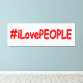 「#iLovePEOPLE」かわいいデザイン。買今 キャンバスプリント (インサイチュ (ウッドフロア))
