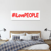 「#iLovePEOPLE」かわいいデザイン。買今 キャンバスプリント (インサイチュ (寝室))