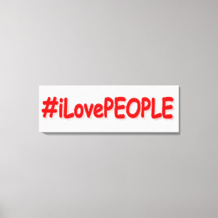 「#iLovePEOPLE」かわいいデザイン。買今 キャンバスプリント