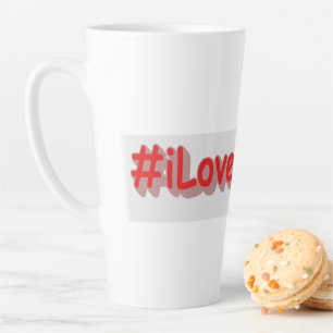 「#iLoveQuebec」かわいいデザイン。買今 カフェラテマグ