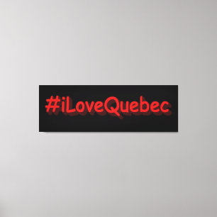 「#iLoveQuebec」かわいいデザイン。買今 キャンバスプリント