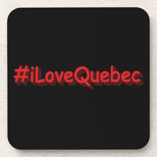 「#iLoveQuebec」かわいいデザイン。買今 コースター (正面)