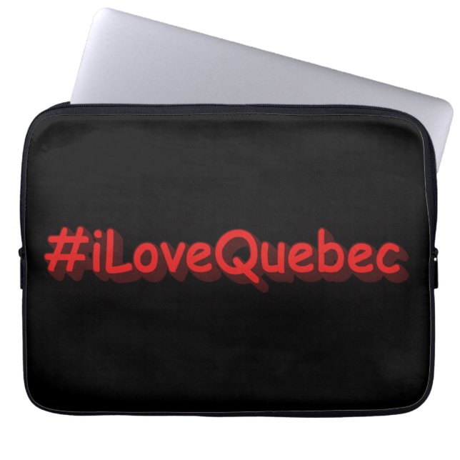 「#iLoveQuebec」かわいいデザイン。買今 ラップトップスリーブ (正面)