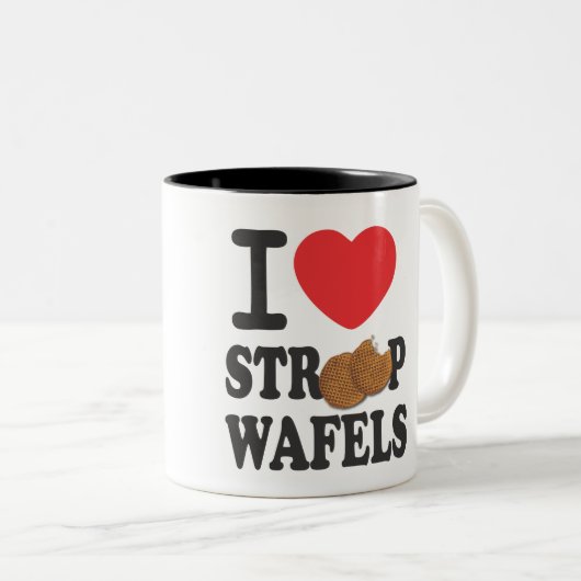iLoveStroopwafels.comの署名のコーヒー・マグ ツートーンマグカップ (正面右)