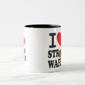 iLoveStroopwafels.comの署名のコーヒー・マグ ツートーンマグカップ (中央)