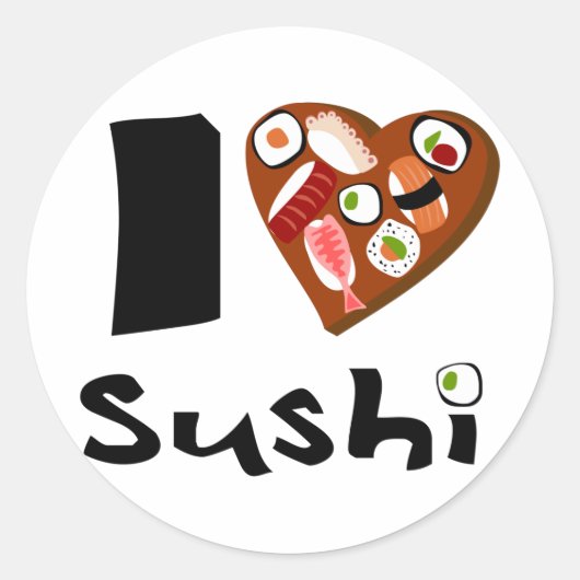 ilovesushipegatina ラウンドシール (正面)