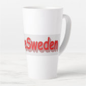 「#iLoveSweden」かわいいデザイン。今買マグ カフェラテマグ (右アングル)