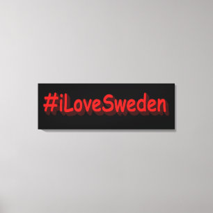 「#iLoveSweden」かわいいデザイン。買今 キャンバスプリント