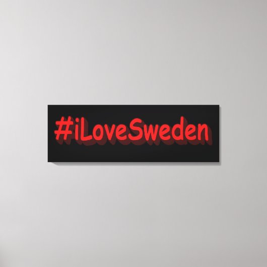「#iLoveSweden」かわいいデザイン。買今 キャンバスプリント (正面)