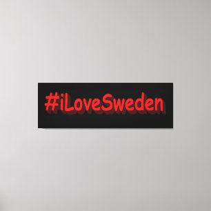 「#iLoveSweden」かわいいデザイン。買今 キャンバスプリント