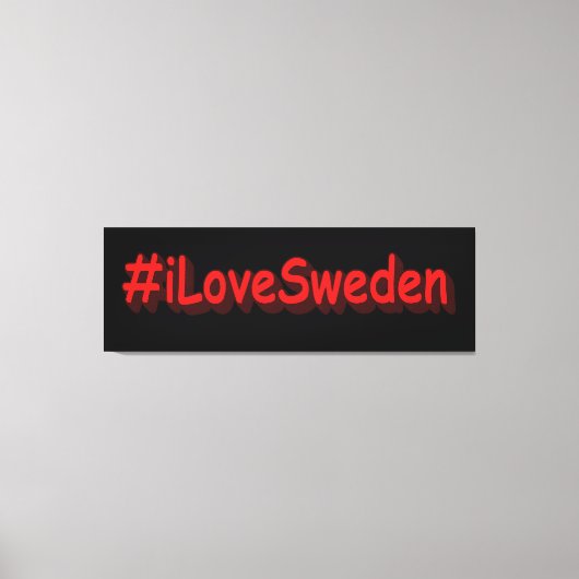 「#iLoveSweden」かわいいデザイン。買今 キャンバスプリント (正面)