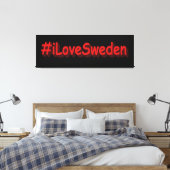 「#iLoveSweden」かわいいデザイン。買今 キャンバスプリント (インサイチュ (寝室))