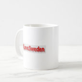 「#iLoveSweden」かわいいデザイン。買今 コーヒーマグカップ (正面左)