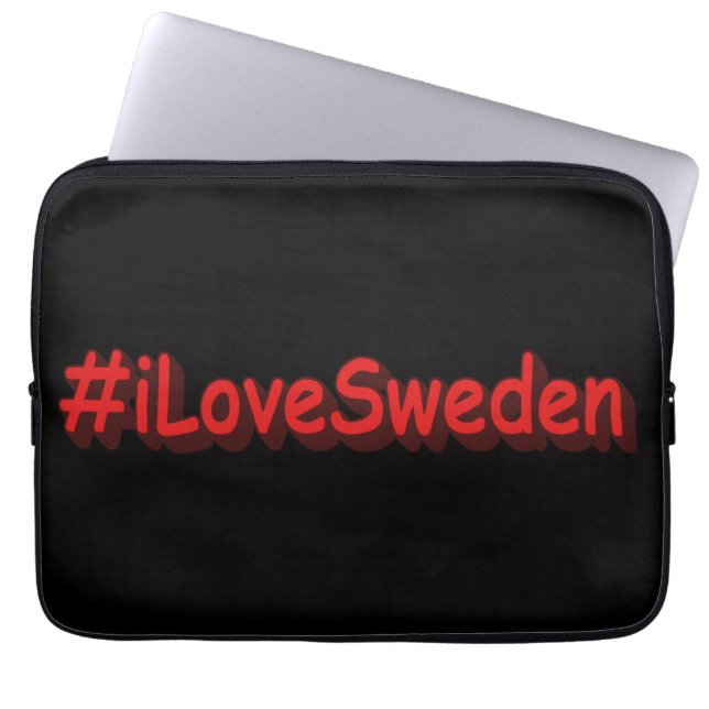 「#iLoveSweden」かわいいデザイン。買今 ラップトップスリーブ (正面)