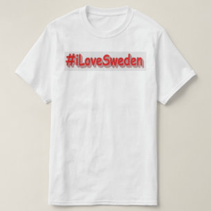 「#iLoveSweden」かわいいデザイン。買今 Tシャツ