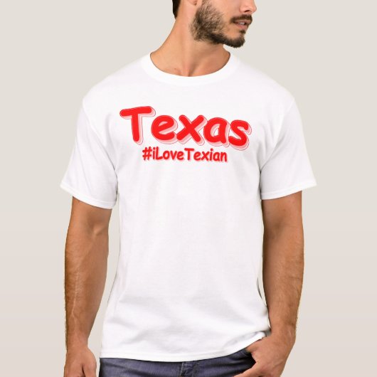 「#iLoveTexian」かわいいデザイン。買今 Tシャツ (正面)