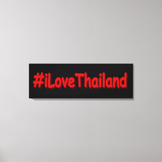 「#iLoveThailand」かわいいデザイン。買今 キャンバスプリント (正面)