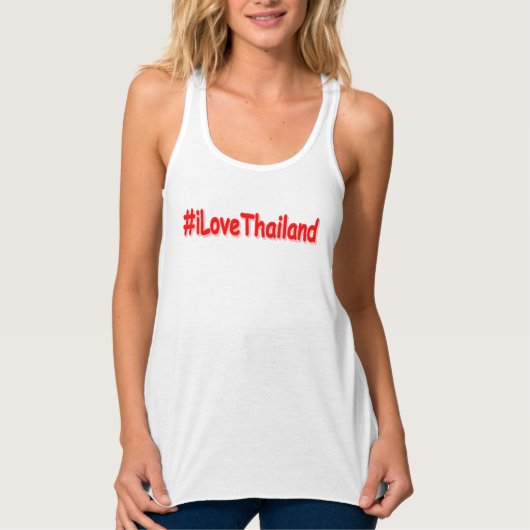 「#iLoveThailand」かわいいデザイン。買今 タンクトップ (正面)