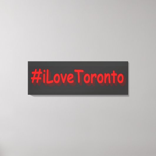 「#iLoveToronto」かわいいデザイン。買今 キャンバスプリント (正面)