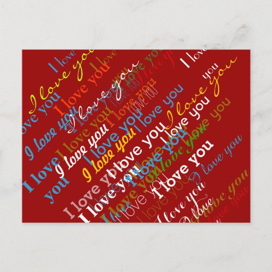 iloveyouカラーパターン ポストカード (正面)