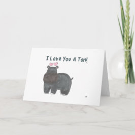ILU Hippo I Love You Card サンキューカード