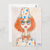 Ilustración chica vestida de payaso ポストカード (正面/裏面)