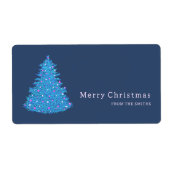 ilustración de árbol de Navidad azul ラベル (正面)