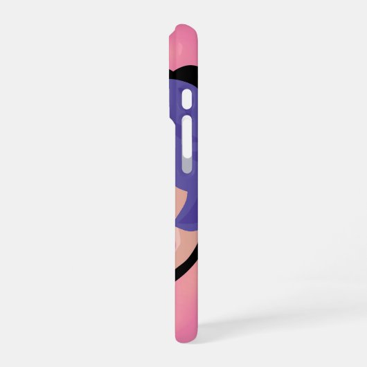  ilustración de hermosa chica con cabello corto iPhoneケース (左側面)