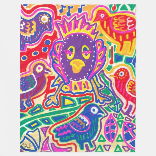 Ilustración de Mola1 フリースブランケット (正面)