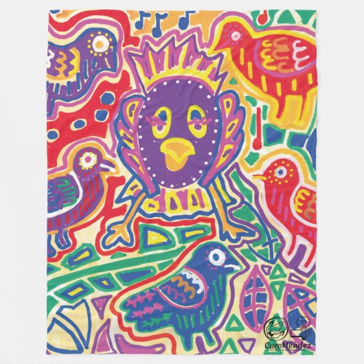 Ilustración de Mola1 フリースブランケット (正面)
