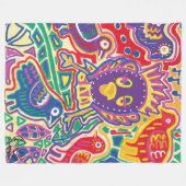  Ilustración de Mola1 フリースブランケット (正面(横))