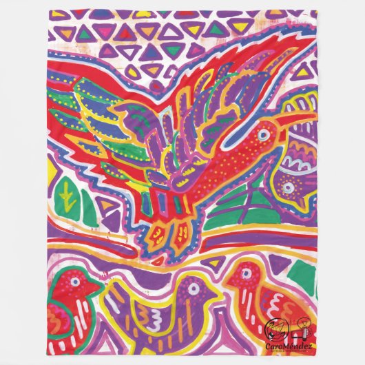  Ilustración de Mola3 フリースブランケット (正面)