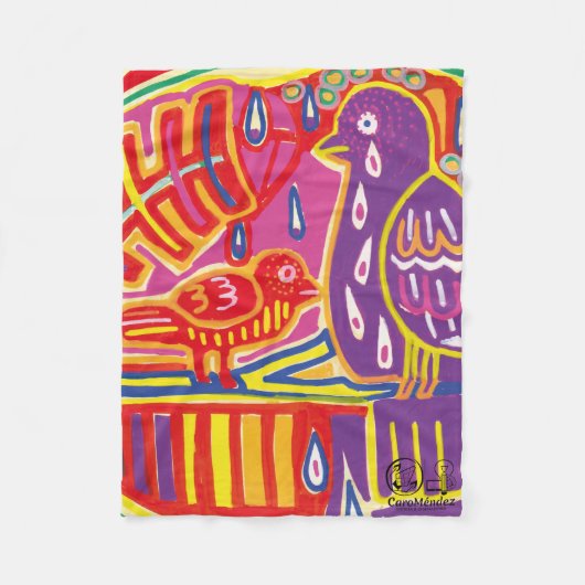  Ilustración de Mola5 フリースブランケット (正面)