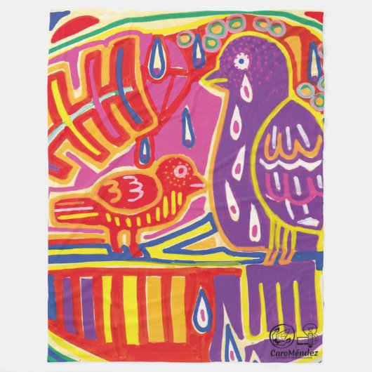  Ilustración de Mola5 フリースブランケット (正面)