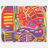  Ilustración de Mola5 フリースブランケット (正面(横))